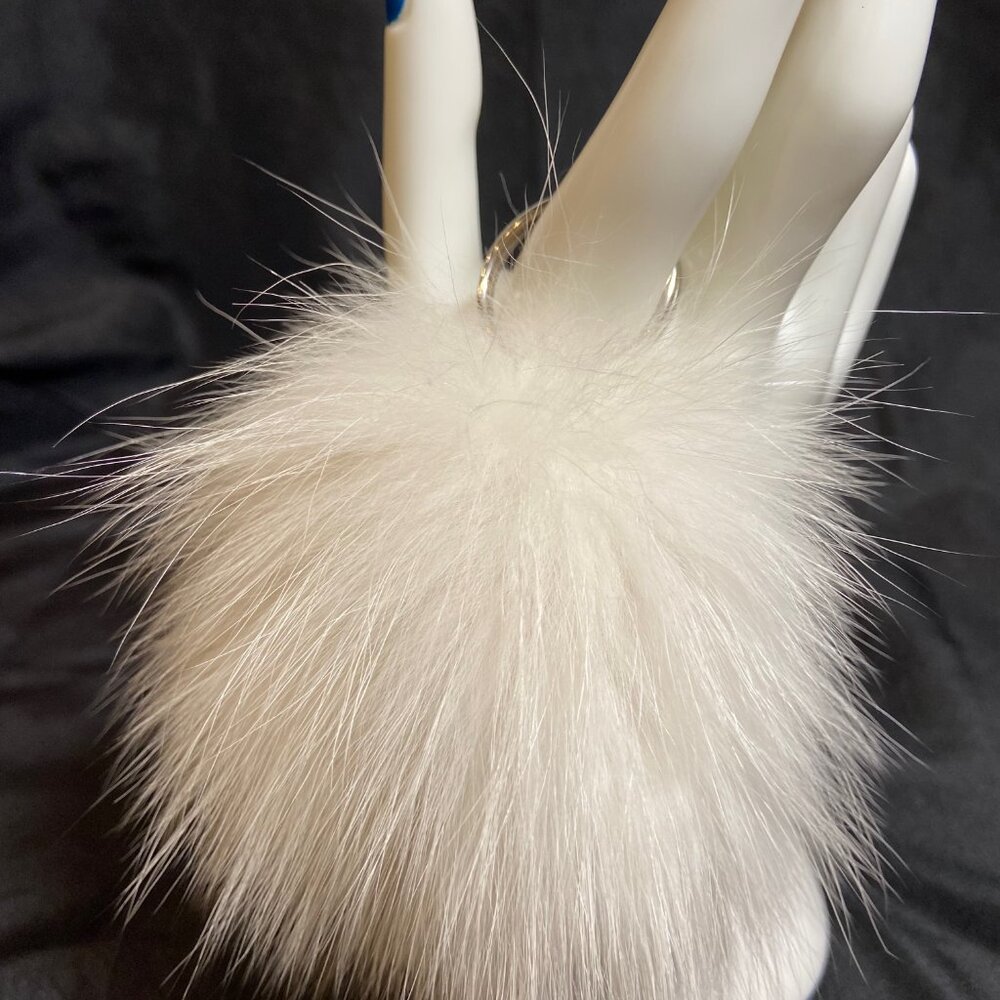 White Fur Keychain